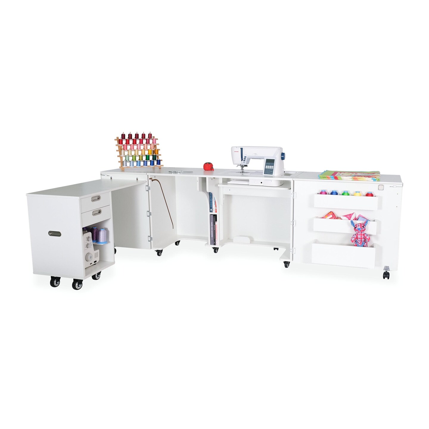 Kangaroo Aussie Sewing Cabinet – Sewing & Craft Table with Lift, Storage and Expandable Workspace