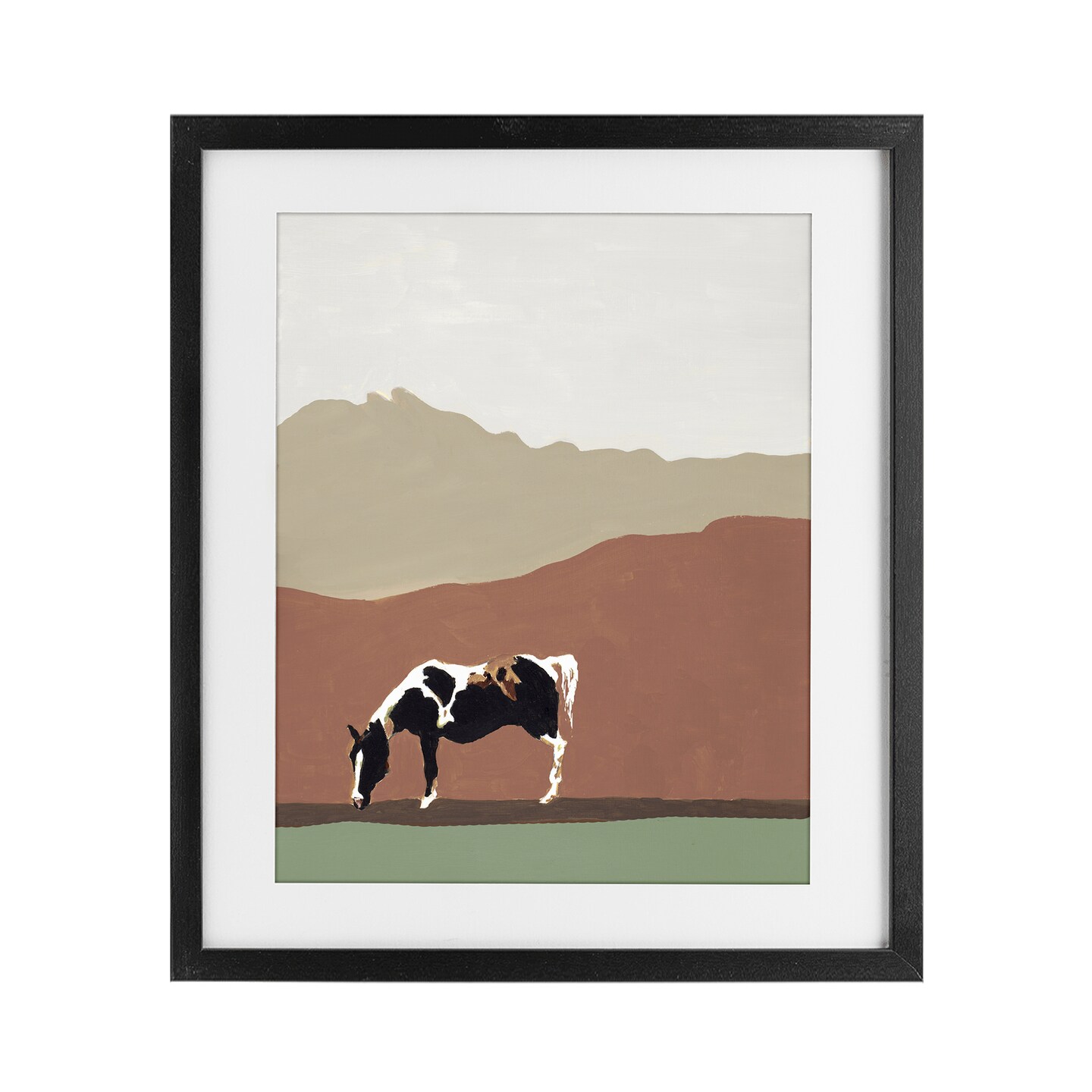 Stupell Industries Modern Mountains Horse Framed Print Under Glass, design by Patricia Pinto