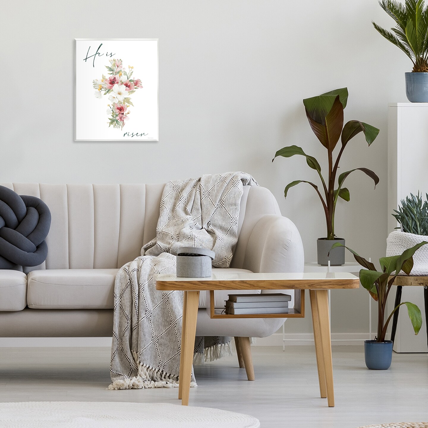 Stupell Industries He Is Risen Flower Cross Wall Plaque, design by Svetlana Aleynikova