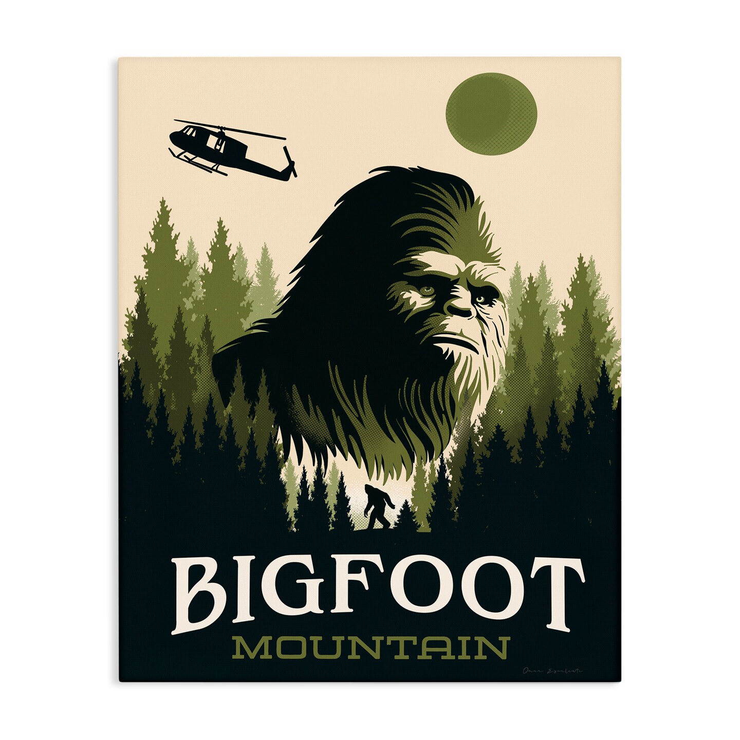 Stupell Industries Bigfoot Mountain Forest Canvas, design by Omar Escalante