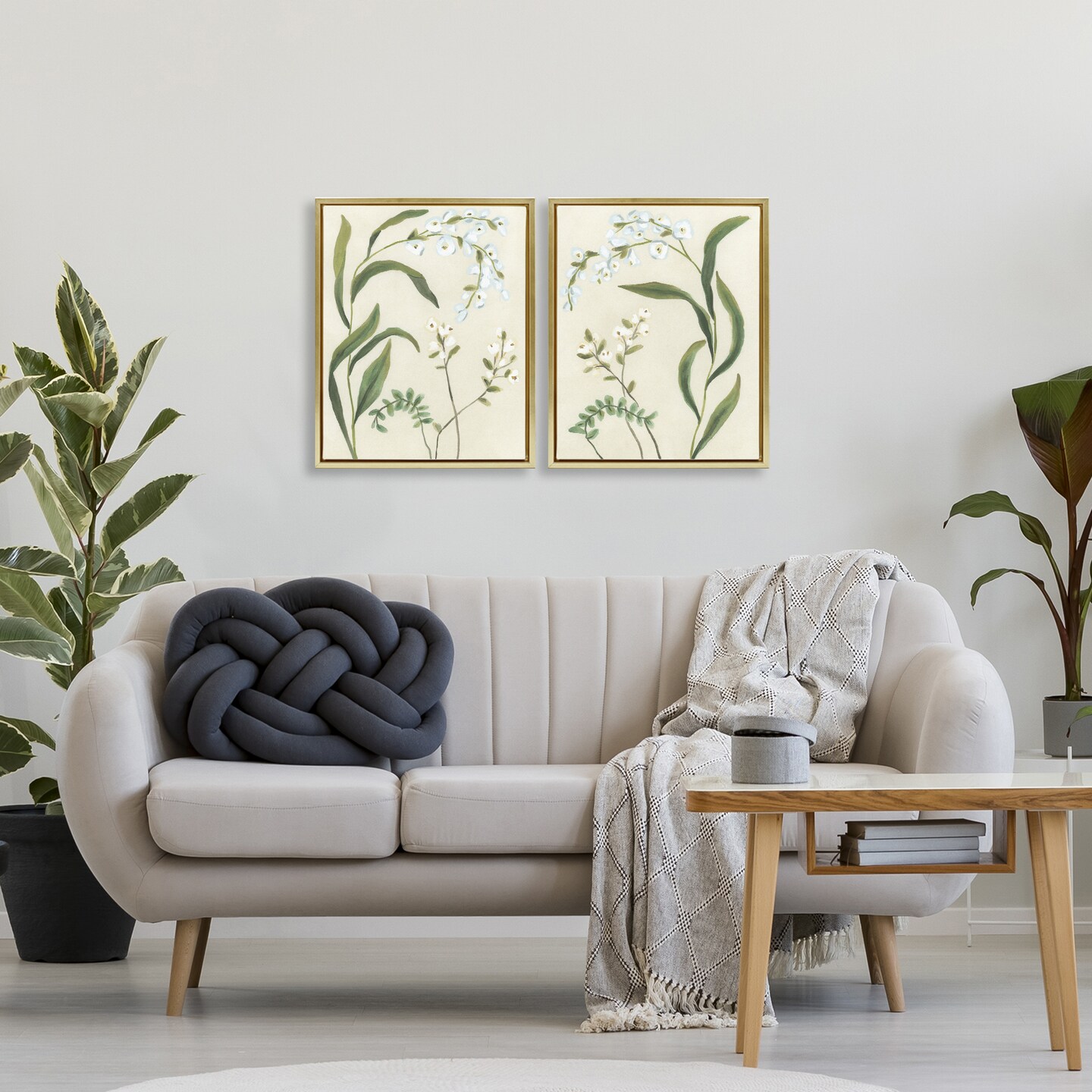 Stupell Industries Vintage Snowdrop Stems 2pc Floating Frame Set, design by June Erica Vess