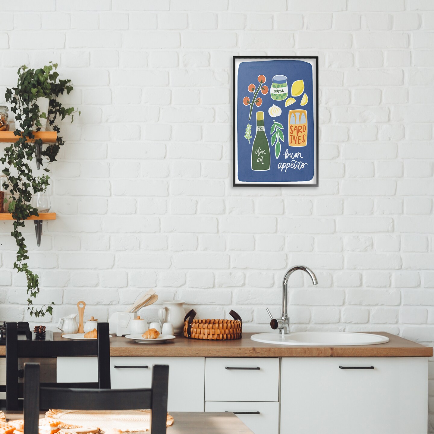 Stupell Industries Italian Kitchen Necessities Framed Giclee, design by Amanda Houston