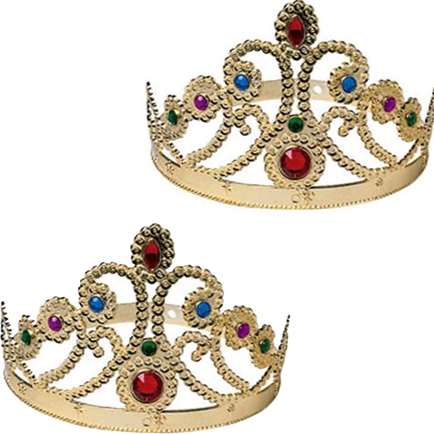 Queen Gold Crown with Plastic Jewels