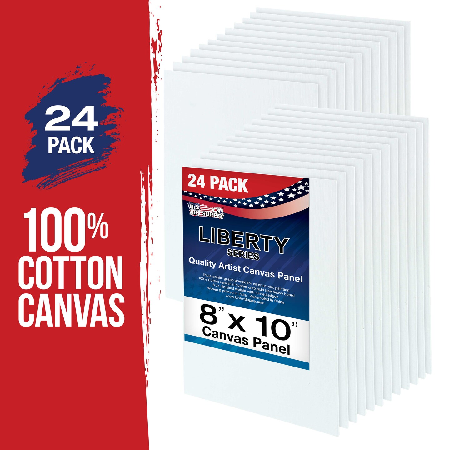 8&#x22; x 10&#x22; Professional Artist Quality Acid Free Canvas Panel Boards for Painting 24-Pack