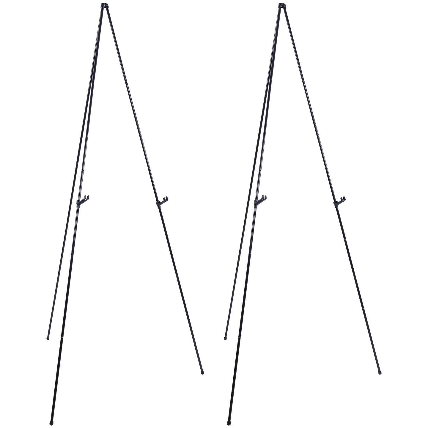 63&#x22; High Metal Folding Display Easel (2 Pack) - Adjustable Height, Instantly Collapses, Holds 5 lbs - Portable Art Easel Stand - For Sign, Poster, Canvas, Painting, Picture Display