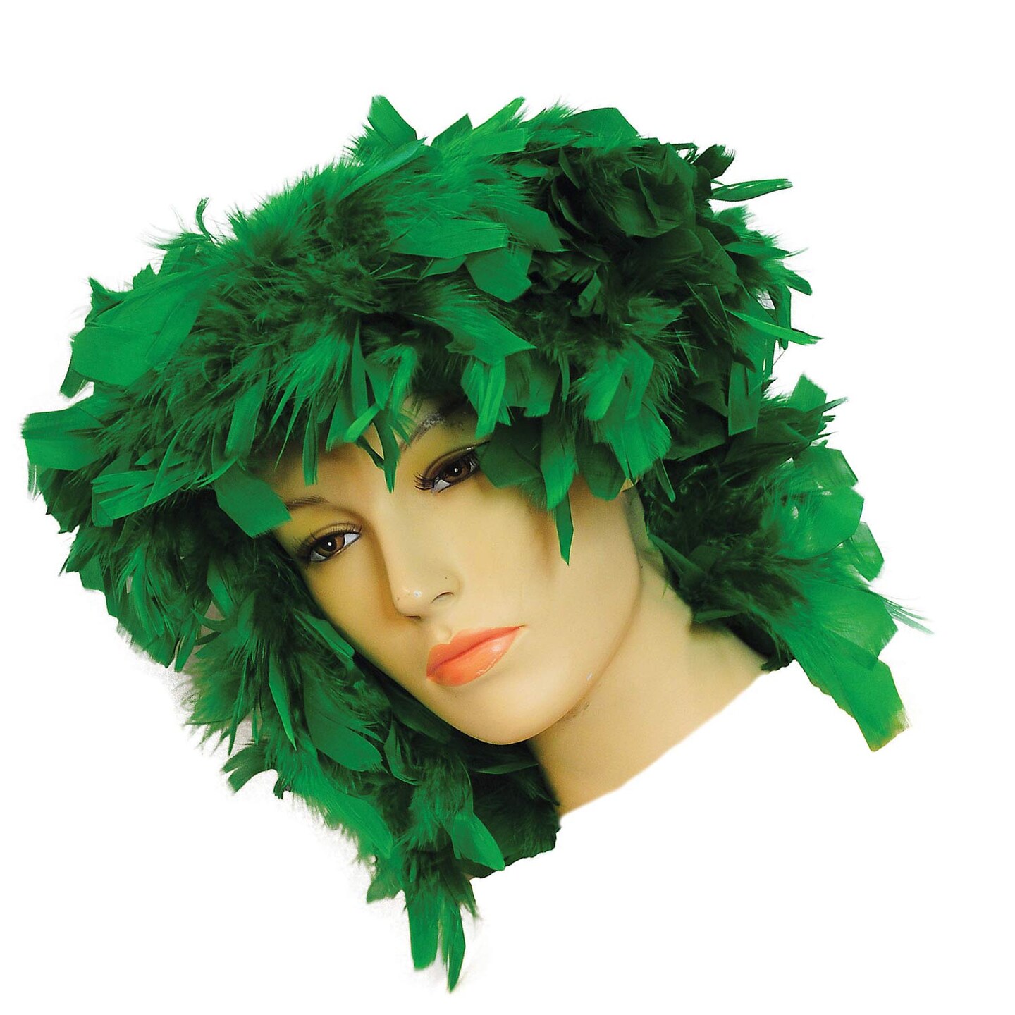 Vibrant Green Feathered Wig