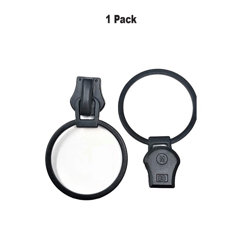 Zipper Pull &#x2013; Glossy Round Metal O Ring 8MM in Black