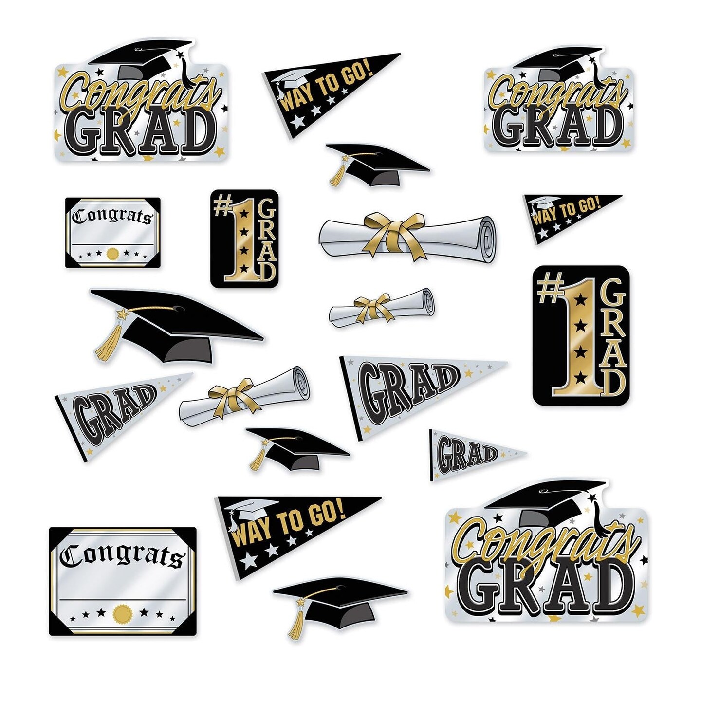 240 Pack Beistle Graduation Party Cutouts