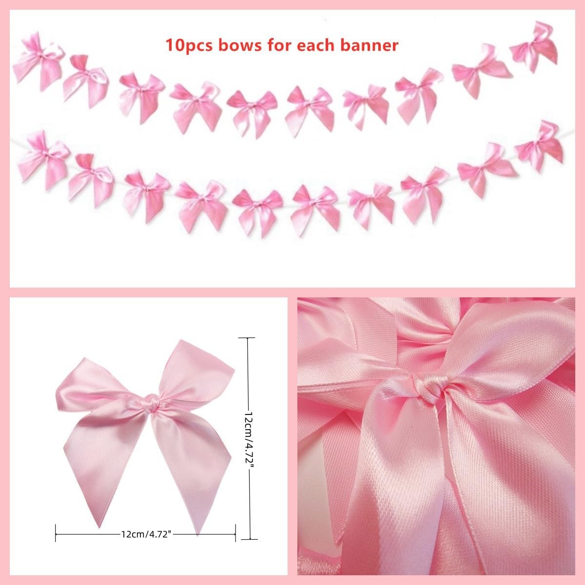 Pink Bow Hanging Garlands Bowtie Banners
