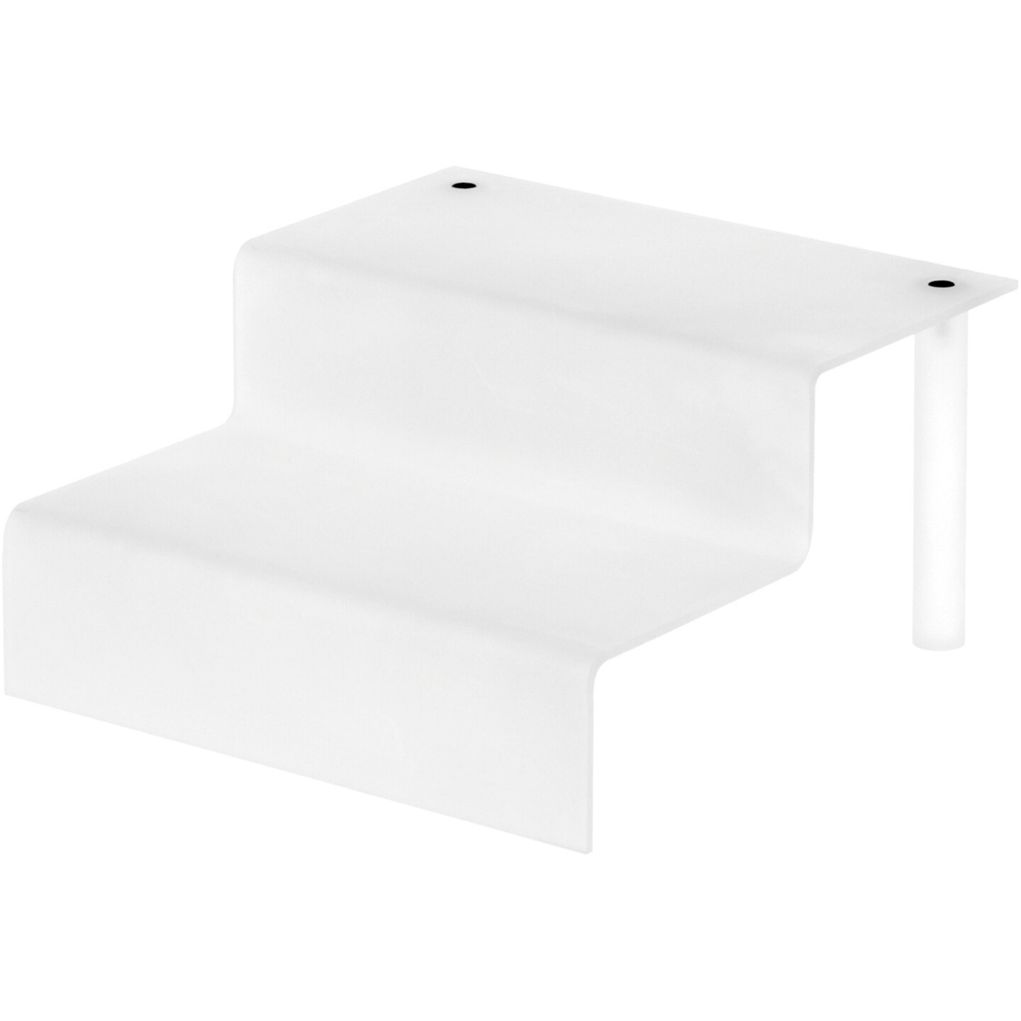 Plymor Frosted Acrylic 2-Step Display Stairs, 4.25&#x22; H x 8&#x22; W x 8.5&#x22; D