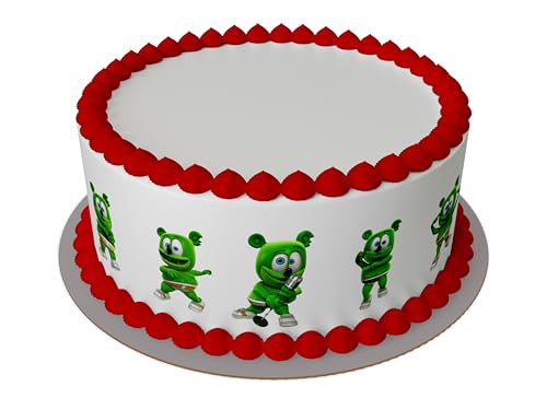 Gummib&#xE4;r Gummy Bear Dance Strips 1 Edible Cake Topper (2.5x10 inch Strips 3 per sheet)