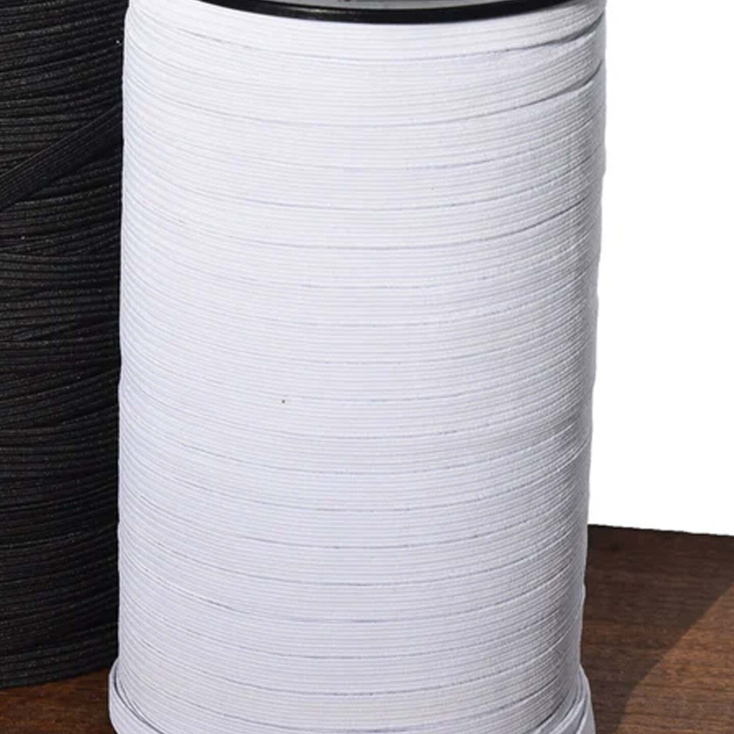 1/4&#x22; White Flat Braided Durable Elastic Cord 5 Yards