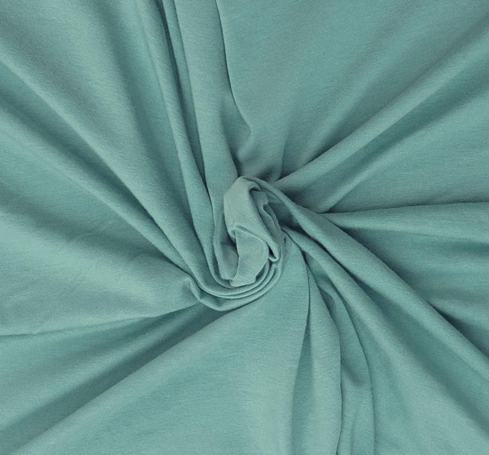 1 Yard Aqua Marine Micro Modal Spandex Jersey Fabric Lightweight Stretch Knit Ultra Soft