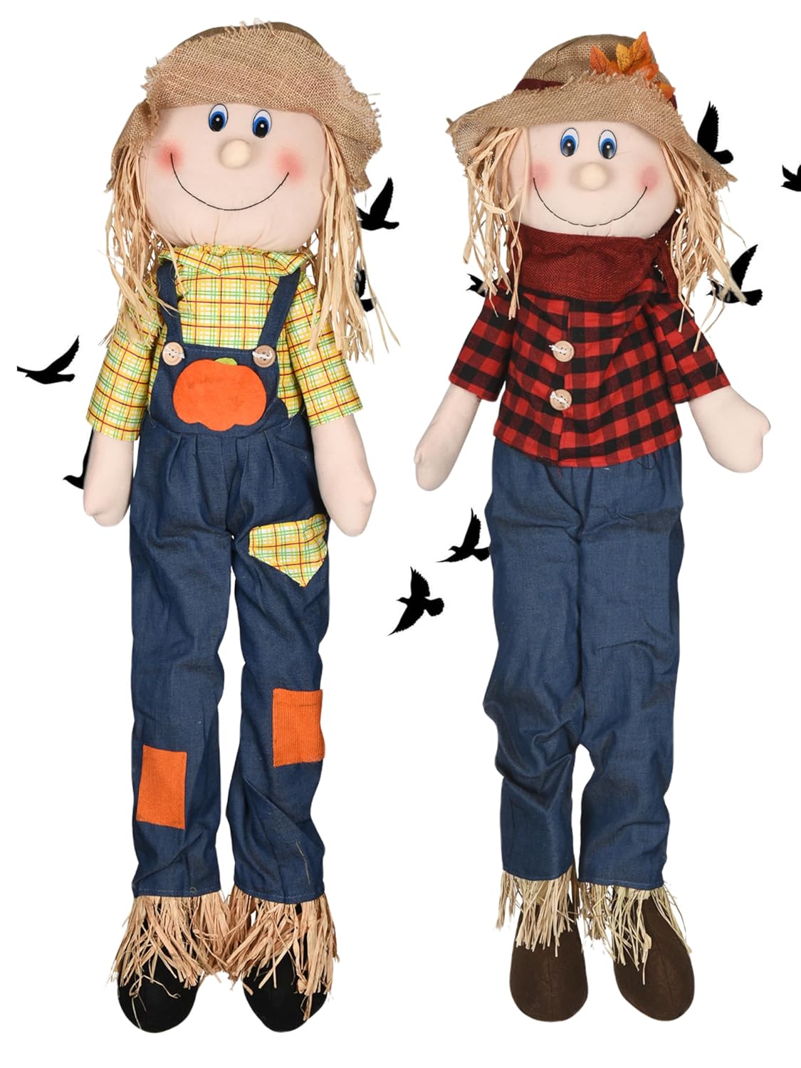 Outdoor Scarecrows Life Size (Set of 2, 12&#x22; x 38&#x22;)