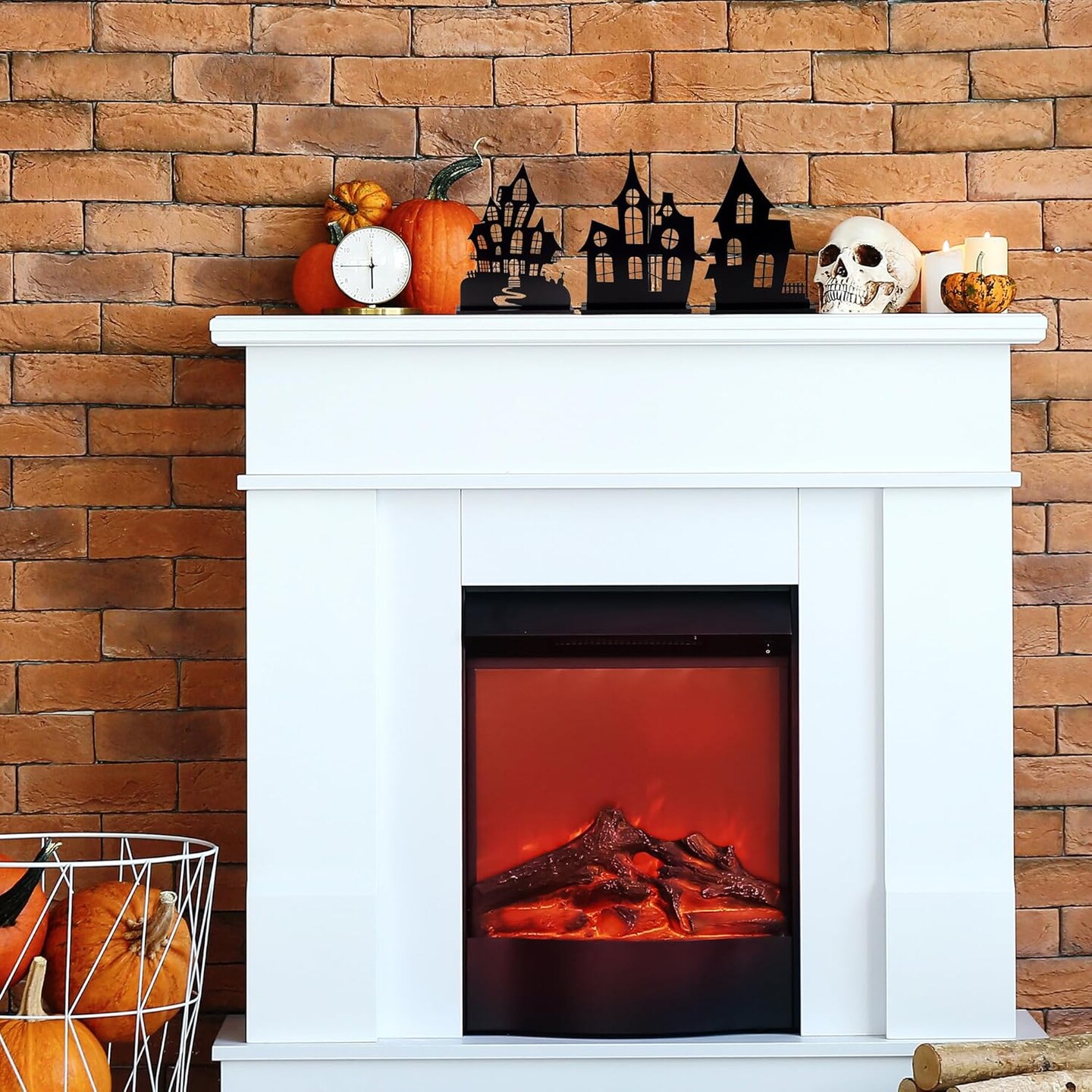 Spooky Halloween House Village Silhouettes(black)
