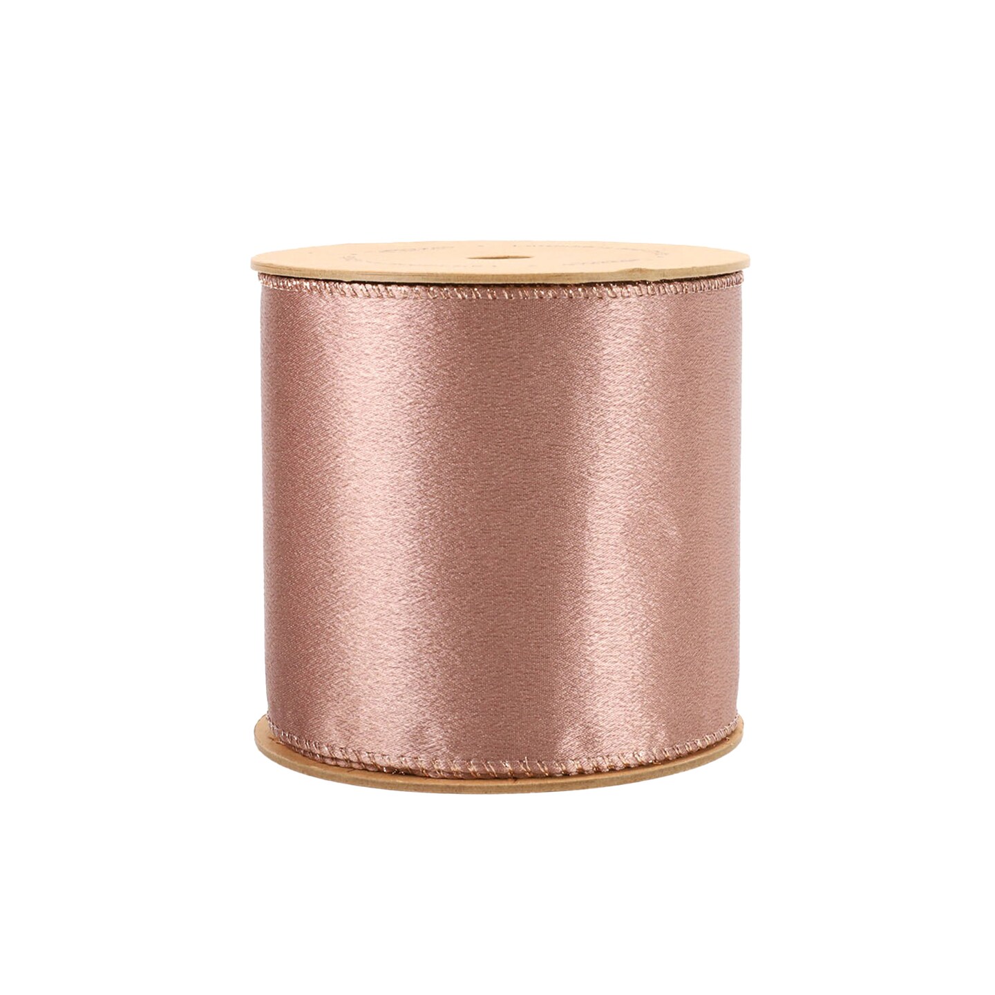 LaRibbons 4" Reversible Shimmer/Lurex Wired Ribbon | Rose Gold/Rose Gold | 10 Yard Roll
