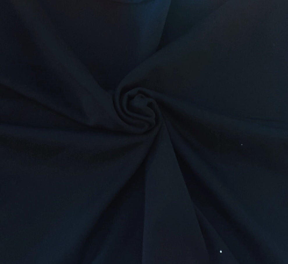 1 Yard Navy Stretch Sweatshirt Fleece Poly Spandex Fabric