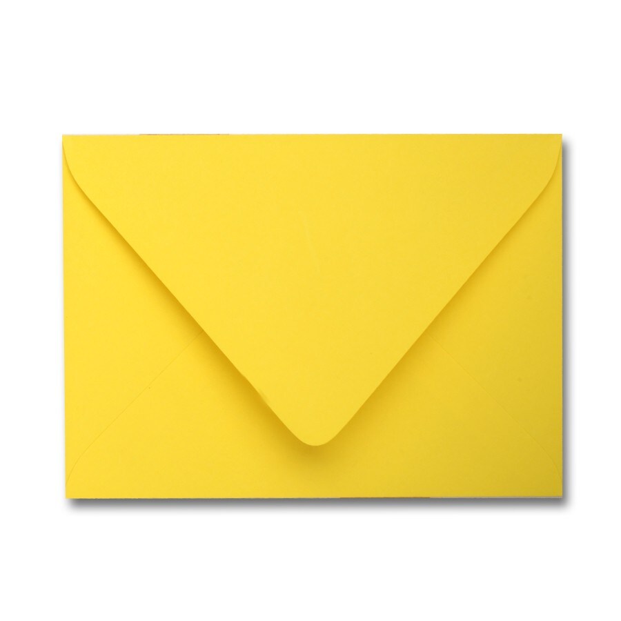 Colorplan FACTORY YELLOW - 91 Lb. / 135 gsm / 8 pts Matte Premium Cardstock Paper Text A2 Euro Flap Envelopes Bulk Pack of 250