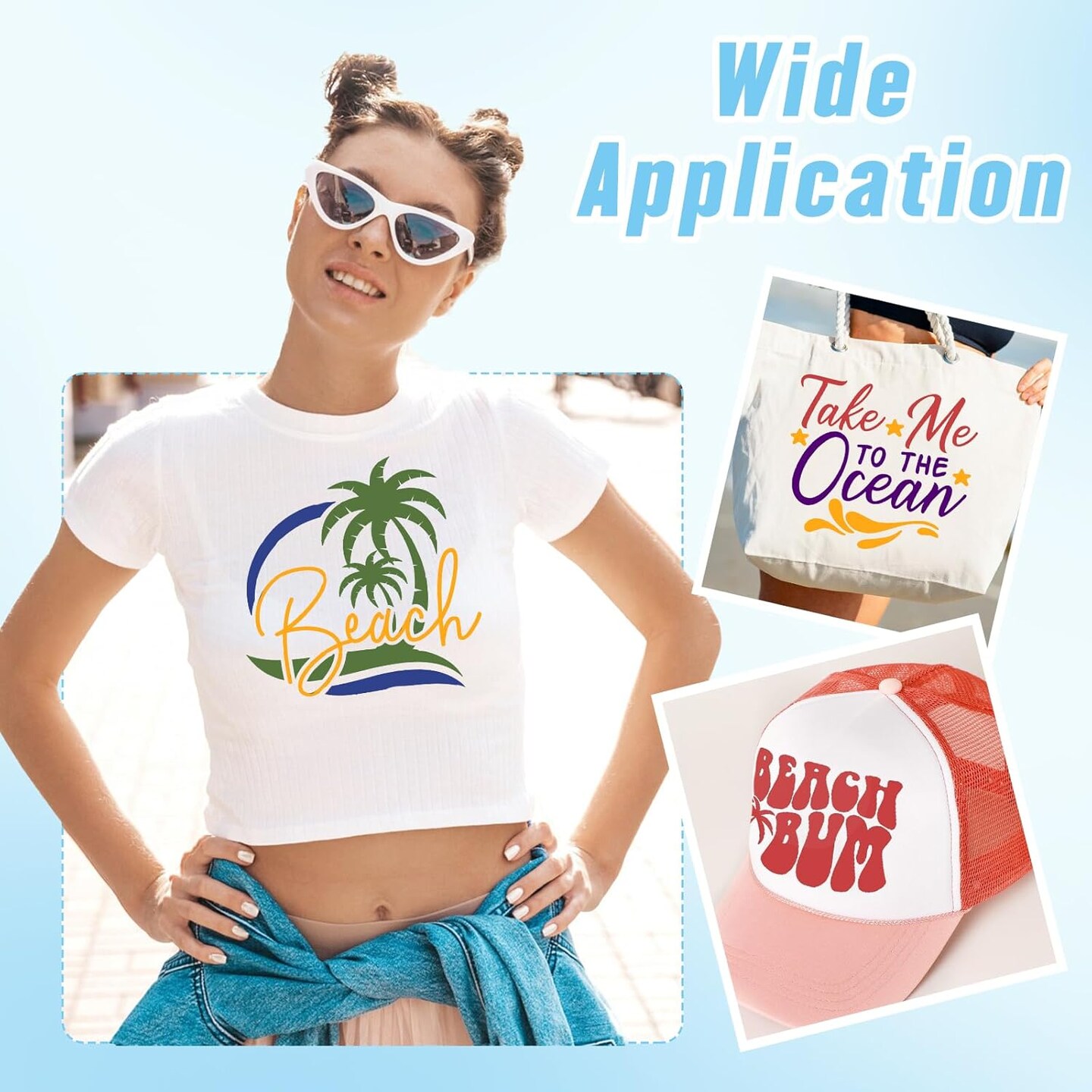 Color Changing HTV Heat Transfer Vinyl - 6Pcs (Color Changing) 12 inches x 10 inches