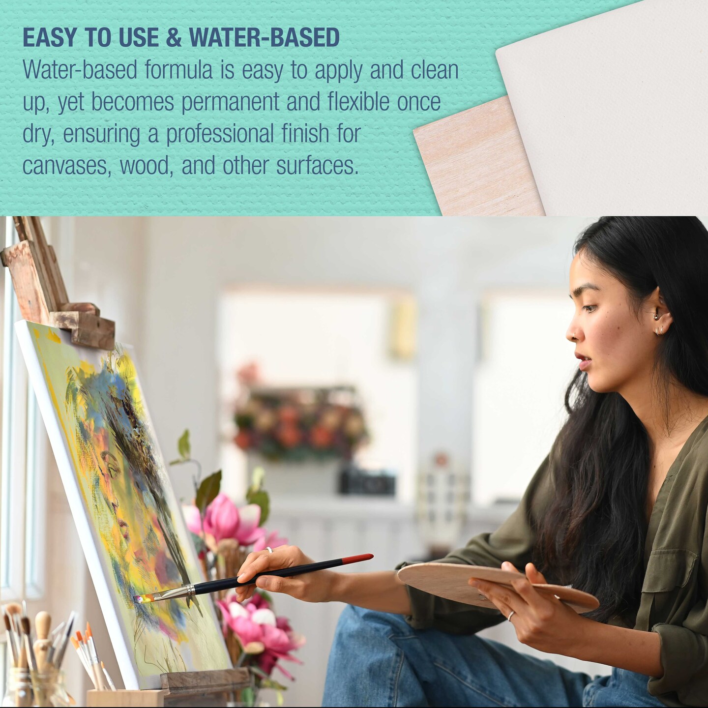 White Gesso Primer - 16.9oz (500ml) for Oil &#x26; Acrylic Paint - Superior Coverage, Canvas Prep, Mixable White Gesso Paint Artists