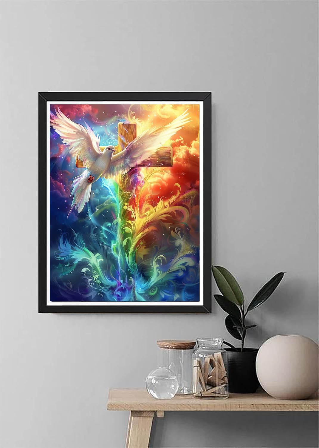 Paint by Numbers for Adults Cross, DIY Oil Painting Christ Acrylic Paint by Number Kits for Kids Adults Beginner for Home Wall Decor 16x20 inch