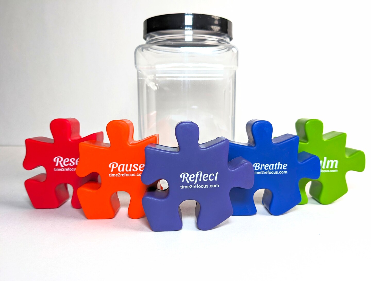 Foam Fidget Puzzle Piece Stimmers with Storage Jar