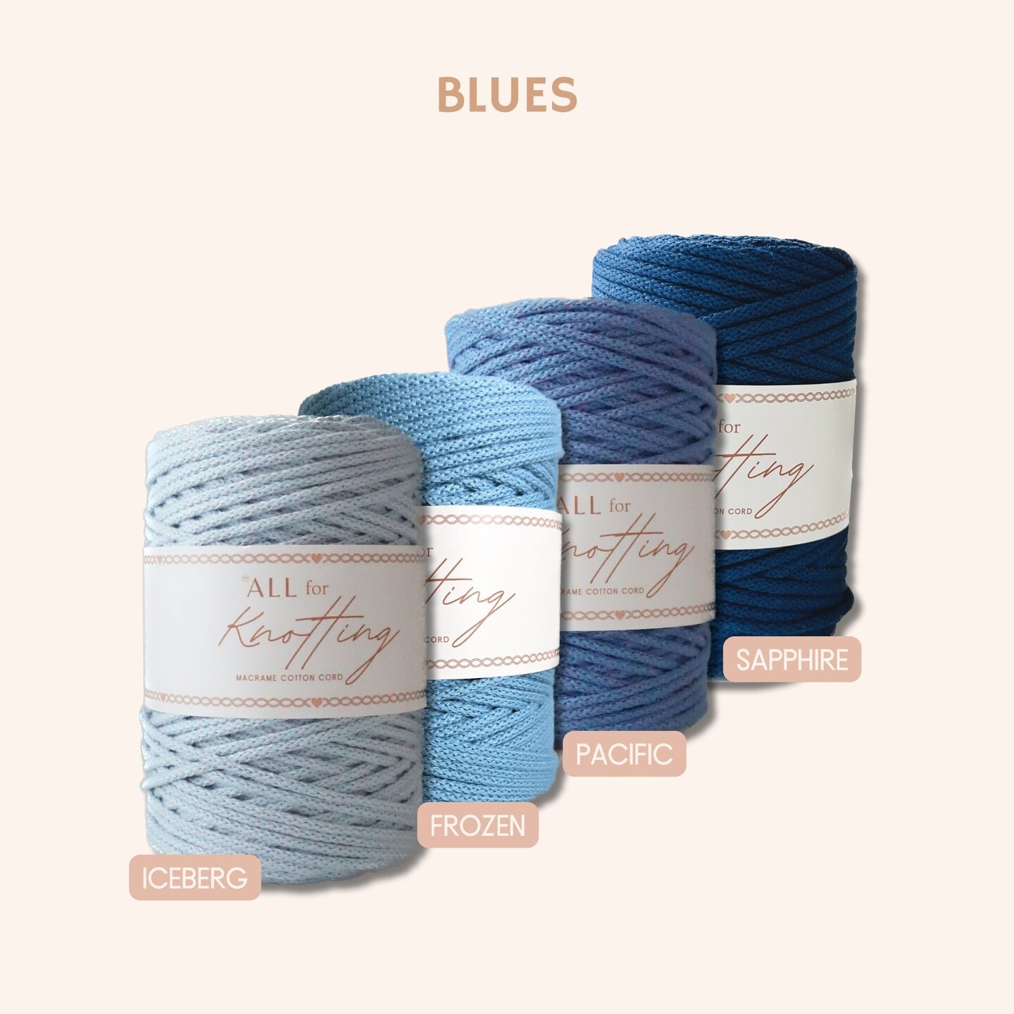 5mm Braided Cords for Macrame, approx 390ft/130yds - All for Knotting