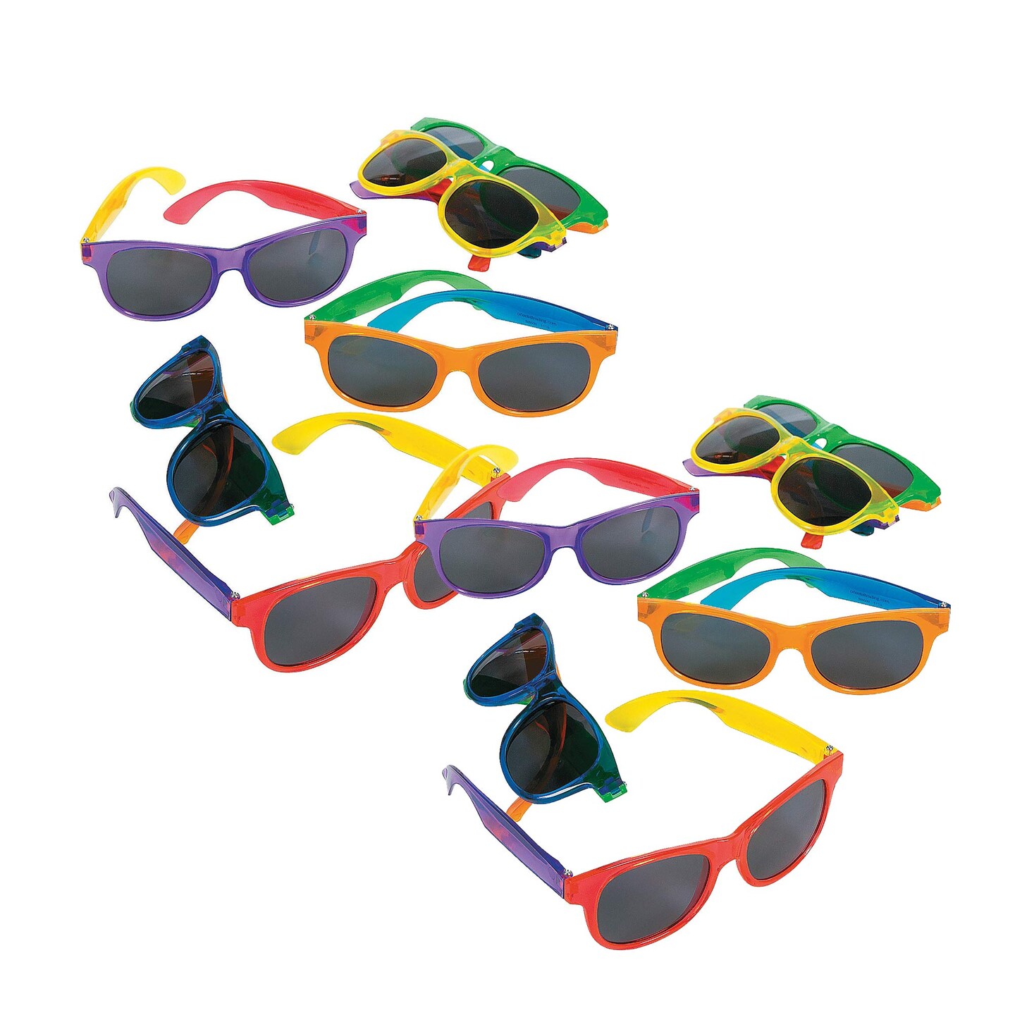 Adults Bright Transparent Sunglasses 12 Pieces