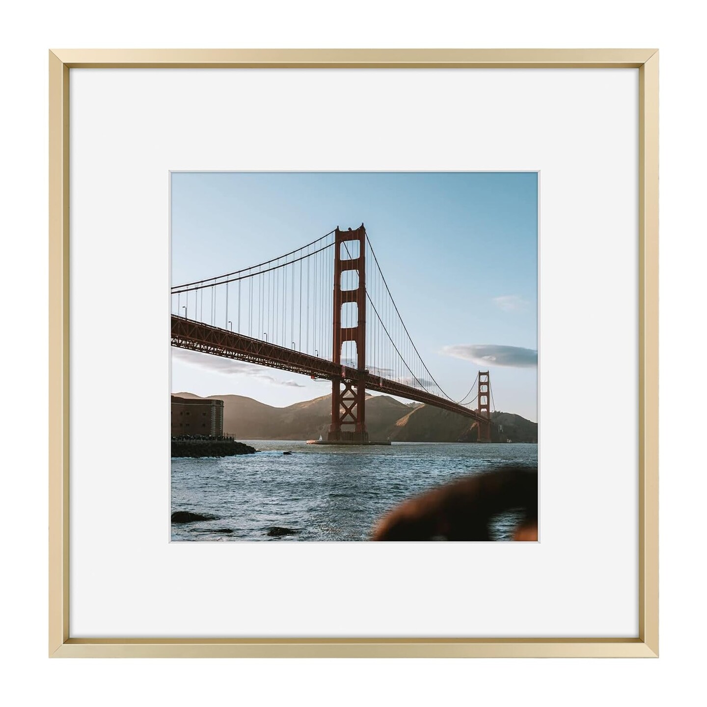 12x12 Metal Picture Frame with Mat for 8x8 Picture &#x26; Real Glass, Aluminum Photo Frame Collection (Gold, 1 Pack)