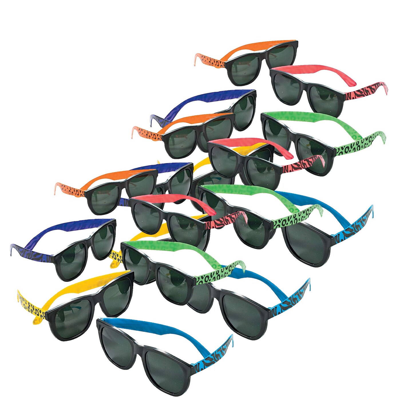 Animal Print Neon Sunglasses 12 Pieces