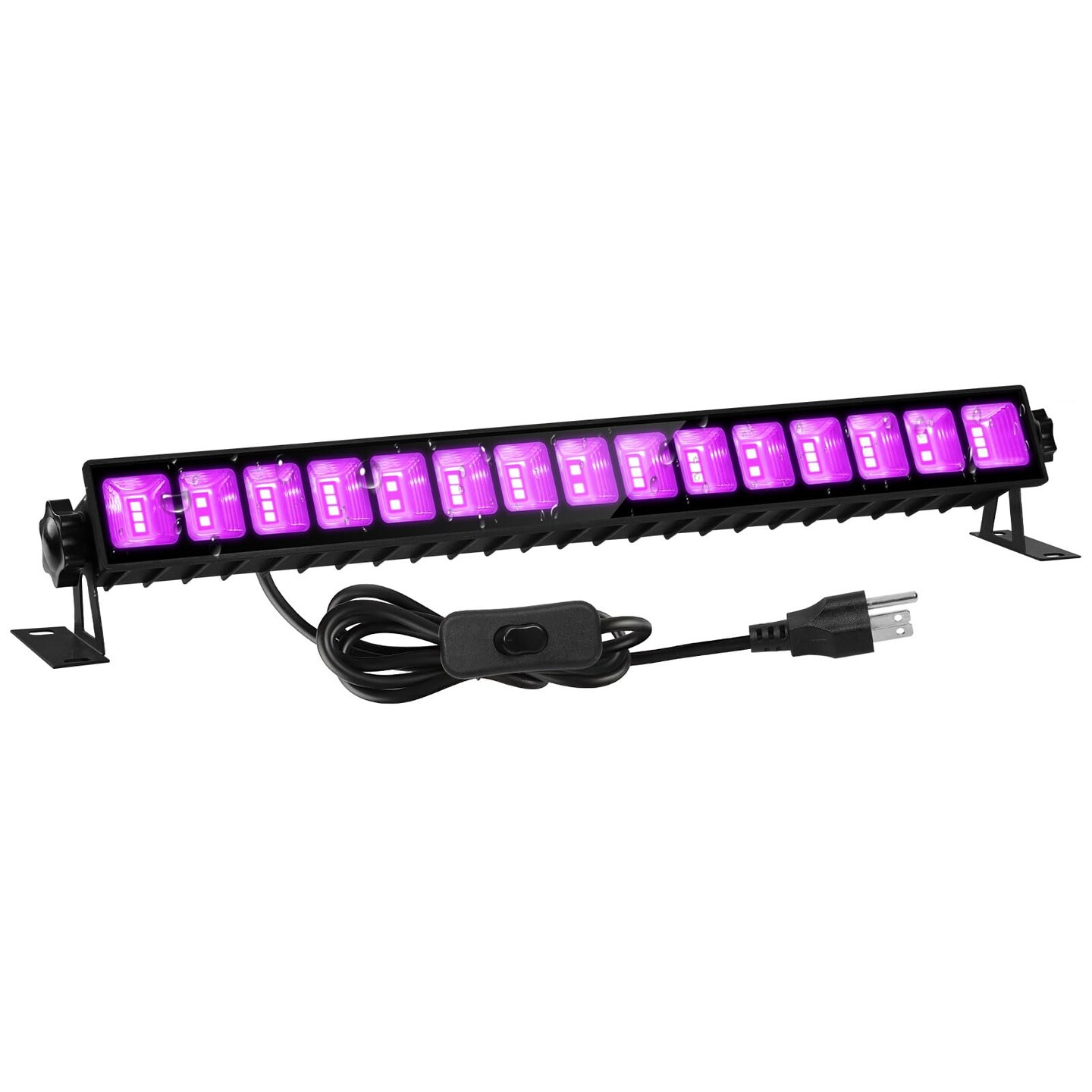 36W LED Black Light Bar, Premium Flood Light with Plug+Switch+5ft Cord, Light Up 21x21ft Area, for Halloween Glow Fluorescent Party Bedroom Game Room Body Paint Stage Lighting