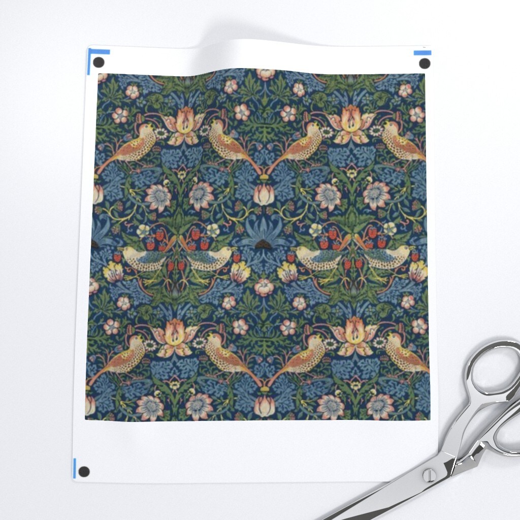William Morris Art Nouvea Floral Birds Damask Victorian Custom Printed Fabric by Spoonflower Various Fabrics by the Yard or Fat Quarter