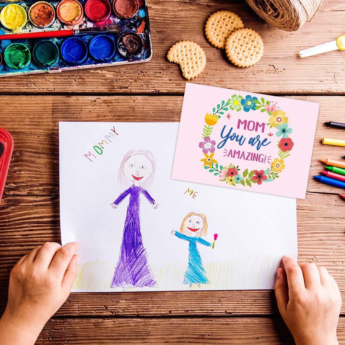 12 Pack Mother's Day Cards – Floral Happy Mother’s Day Blank Note Cards with Envelopes and Stickers