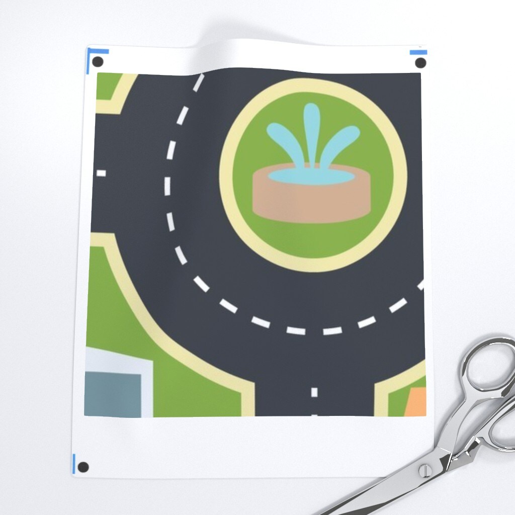 Town Playmat Print Nursery Map City Farm Cars Kids Children School Custom Printed Fabric by Spoonflower Various Fabrics by the Yard or Fat Quarter