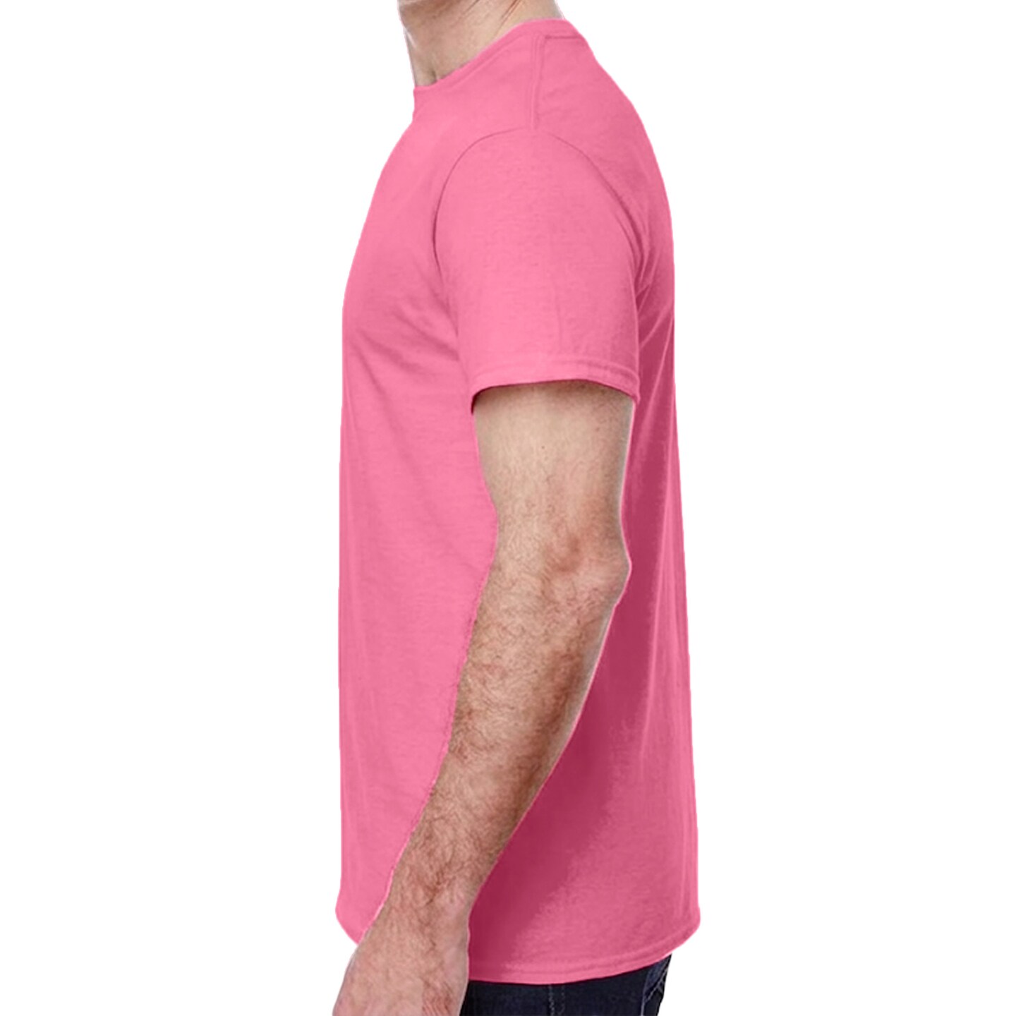Gildan Adult's Heavy Cotton Crewneck T-Shirt, Casual Classic Fit Hi Vis Safety Pink shirt