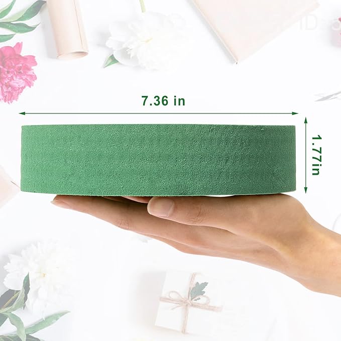 7.5Inch 8 Pack Round Wet Floral Foam Bricks DIY Floral Blocks for Spring Flower Arrangement and Wedding Holiday Decoration