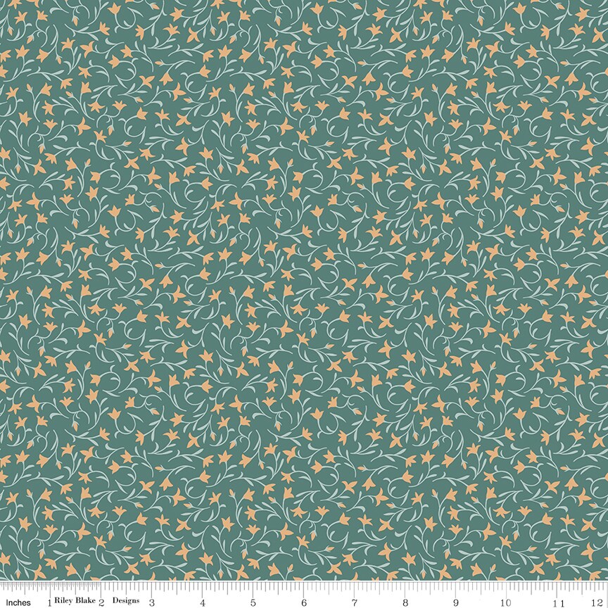 Flower Toss in Teal (c17114-teal) | Ambleside | Amanda Niederhauser | Riley Blake