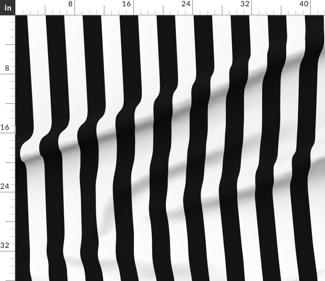 Black Stripe Vertical Stripes Black And White Carnival Halloween Goth Grunge Classic Simple Large Scale Custom Printed Fabric by Spoonflower Various Fabrics by the Yard or Fat Quarter