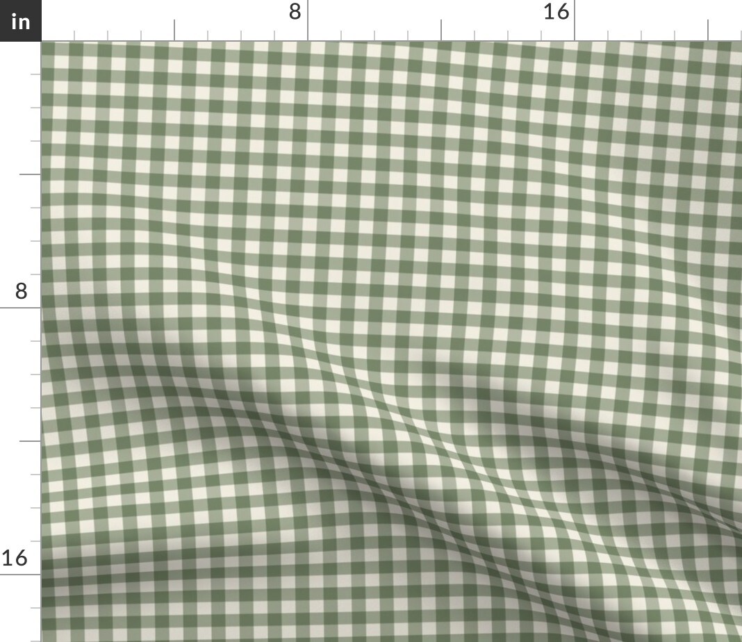 Rustic Small Scale Christmas Buffalo Check Plaid Classic Traditional Coordinates Green Gingham Cabincore Primitive Country Farmhouse Lodge Custom Printed Fabric by Spoonflower Various Fabrics by the Yard or Fat Quarter