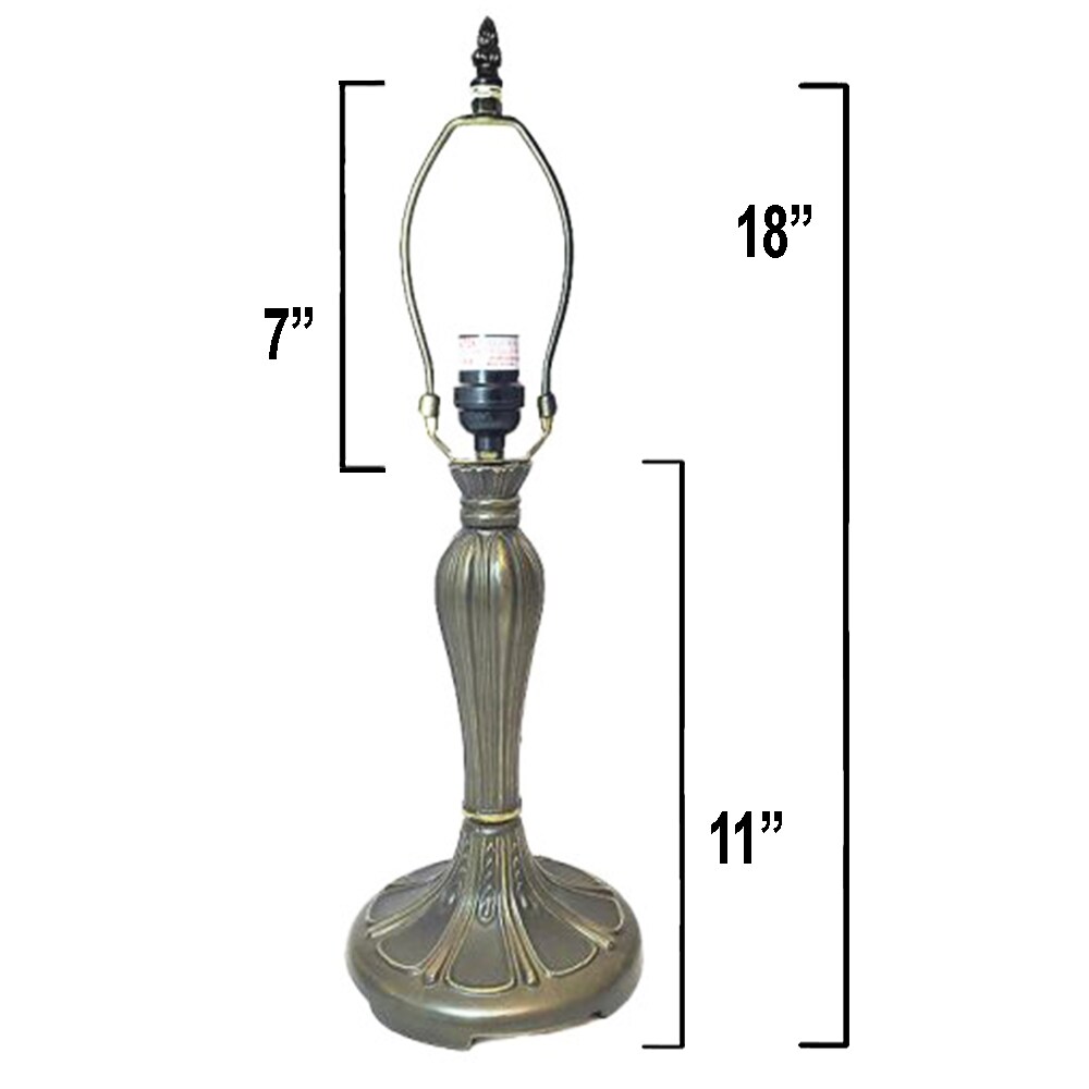 Persian Metal Lamp Base, Dark Bronze Finish With Gold Highlights, Nicely Weighted, 18" Tall