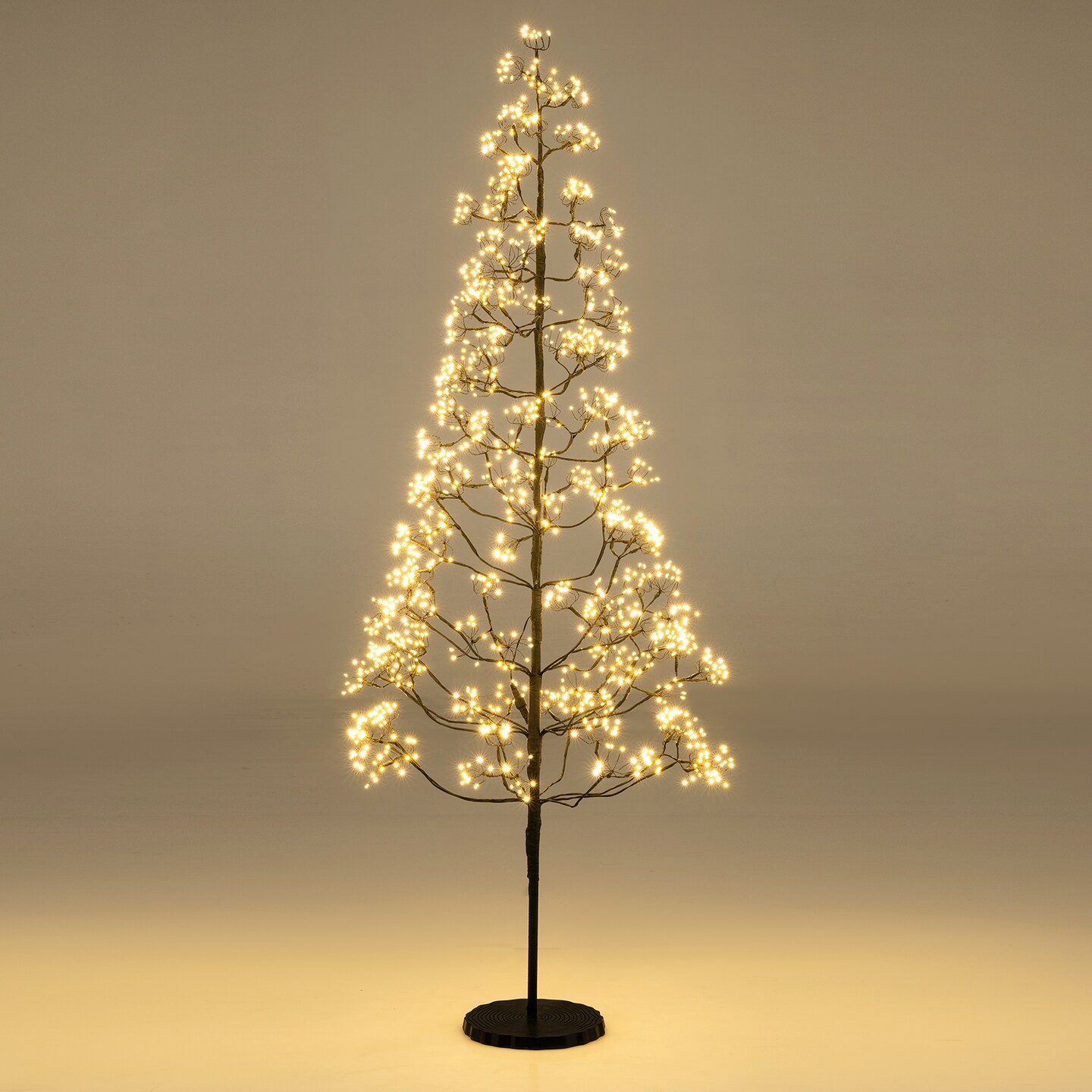 Black Metal LED Alpine Tree with Weighted Base and Warm Lights