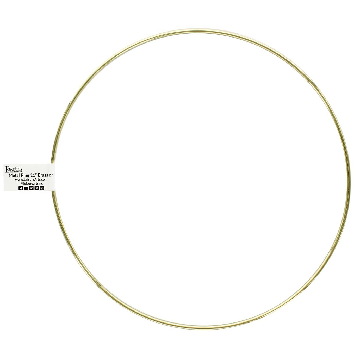 Essentials By Leisure Arts Metal Ring 11" Brass – For Macrame Rings, Metal Hoops For Crafts, And Diy Projects. Ideal Rings Crafts And Home Decor