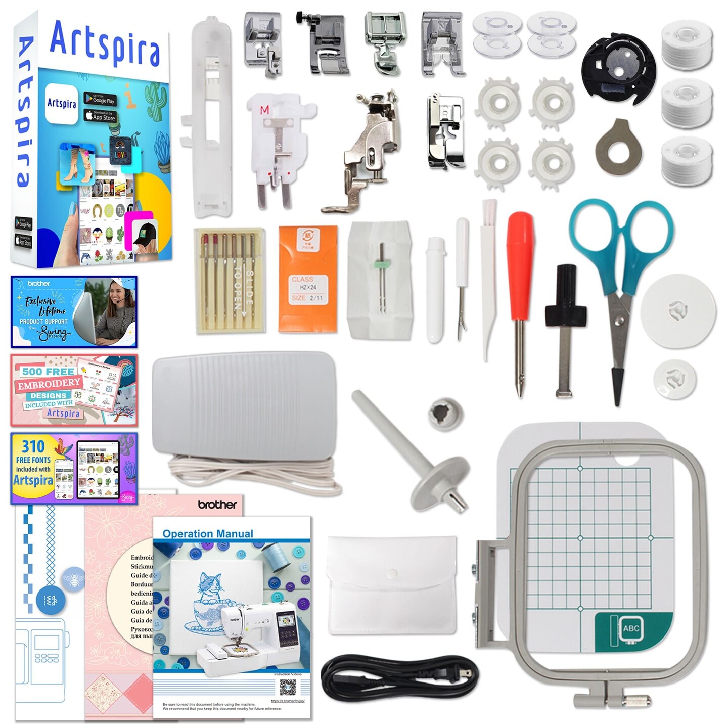 Brother SE700 Embroidery &#x26; Sewing Machine w/ 4&#x22; x 4&#x22; Hoop &#x26; 40+ Accessories