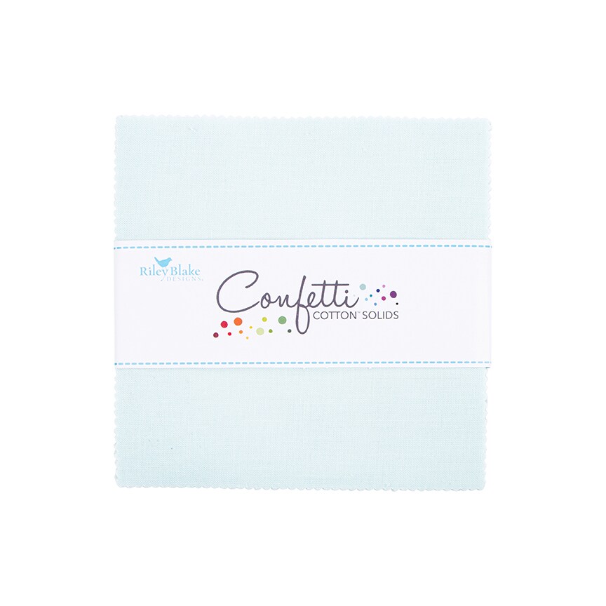 Confetti Cotton 5" Square Pack (Charm Pack / 5" Stacker) in Bleached Denim by Riley Blake (5-120-BLEACHED-42)