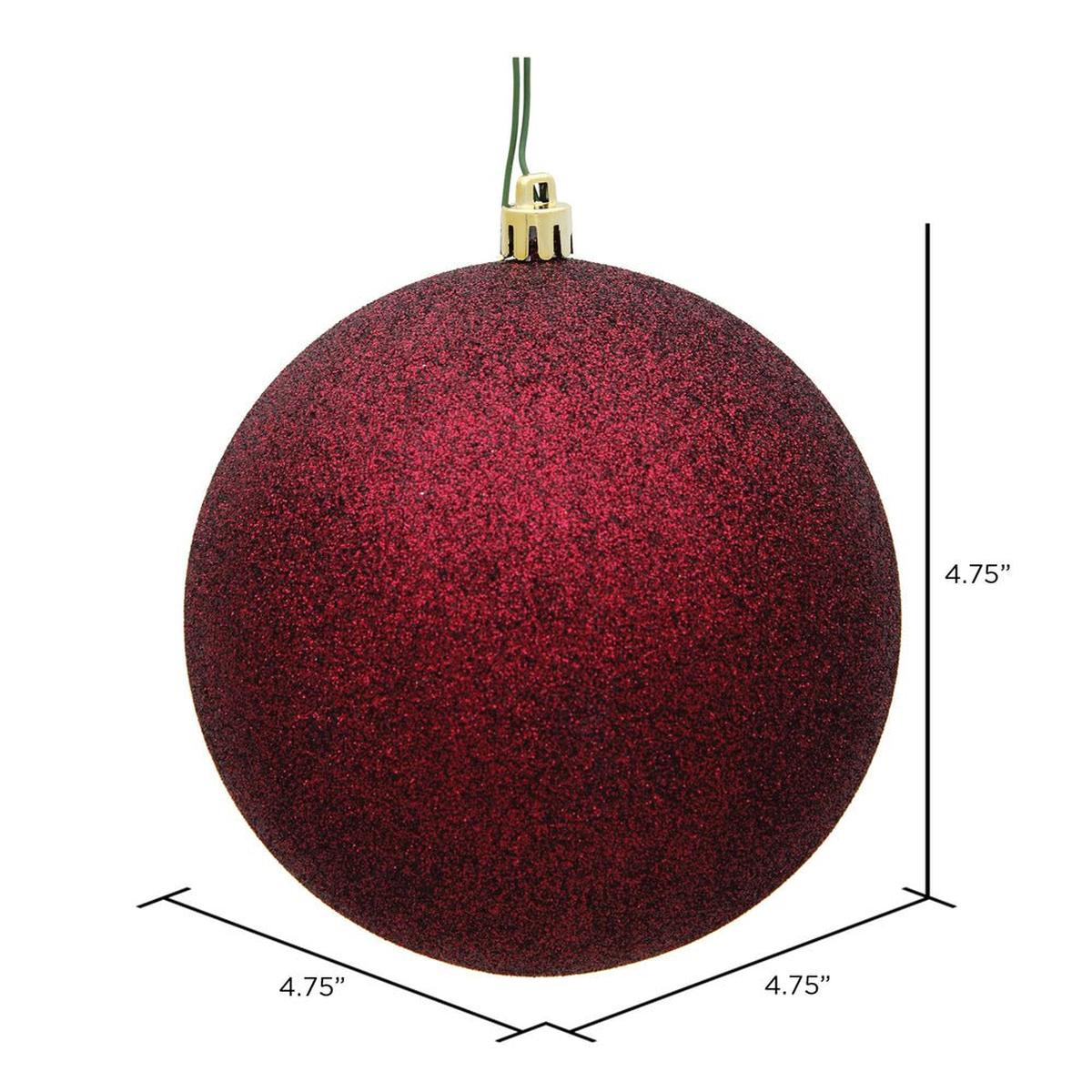 6in Burgundy Christmas Ornament Assortment (Set of 4)