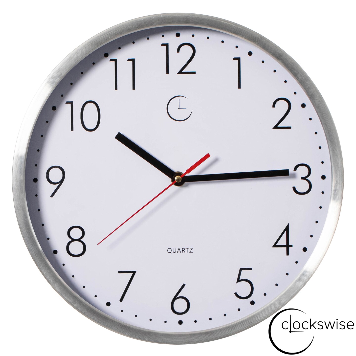 Clockswise 12" Waterproof Aluminum Wall Clock Battery Operated Precision Quartz Movement Weather Resistant Metal Frame for Indoor Outdoor Bathroom Kitchen Patio Garden Living Room Office & Home Décor