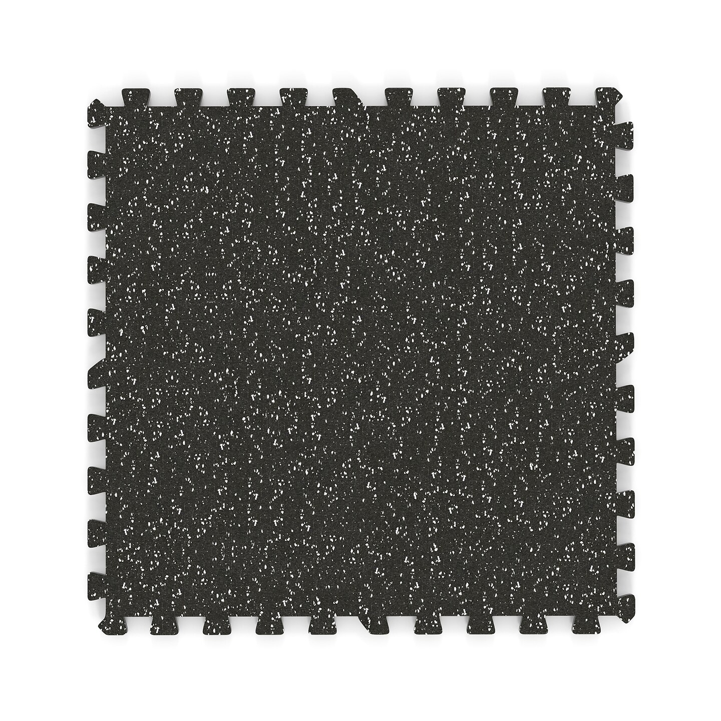 Black Rubber PE Foam Interlocking Exercise Floor Tiles Gym Mat Set with Borders 0.79 Inch Thick