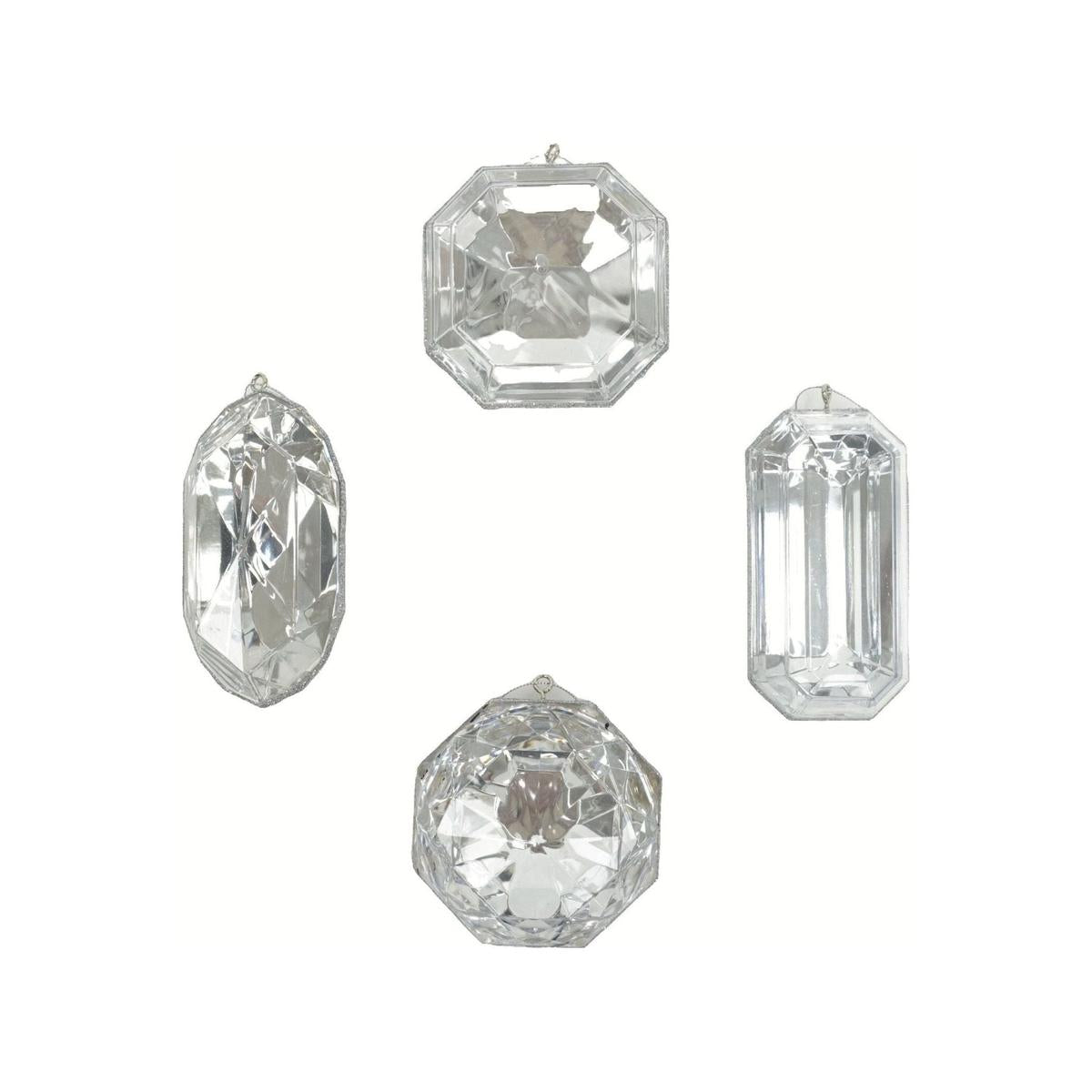 Acrylic Jewel Assortment Ornament: Crystal (Set 4)