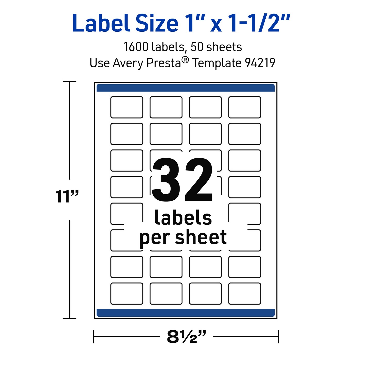 Avery Outdoor Waterproof Labels, 1&#x22; x 1.5&#x22; Rectangle