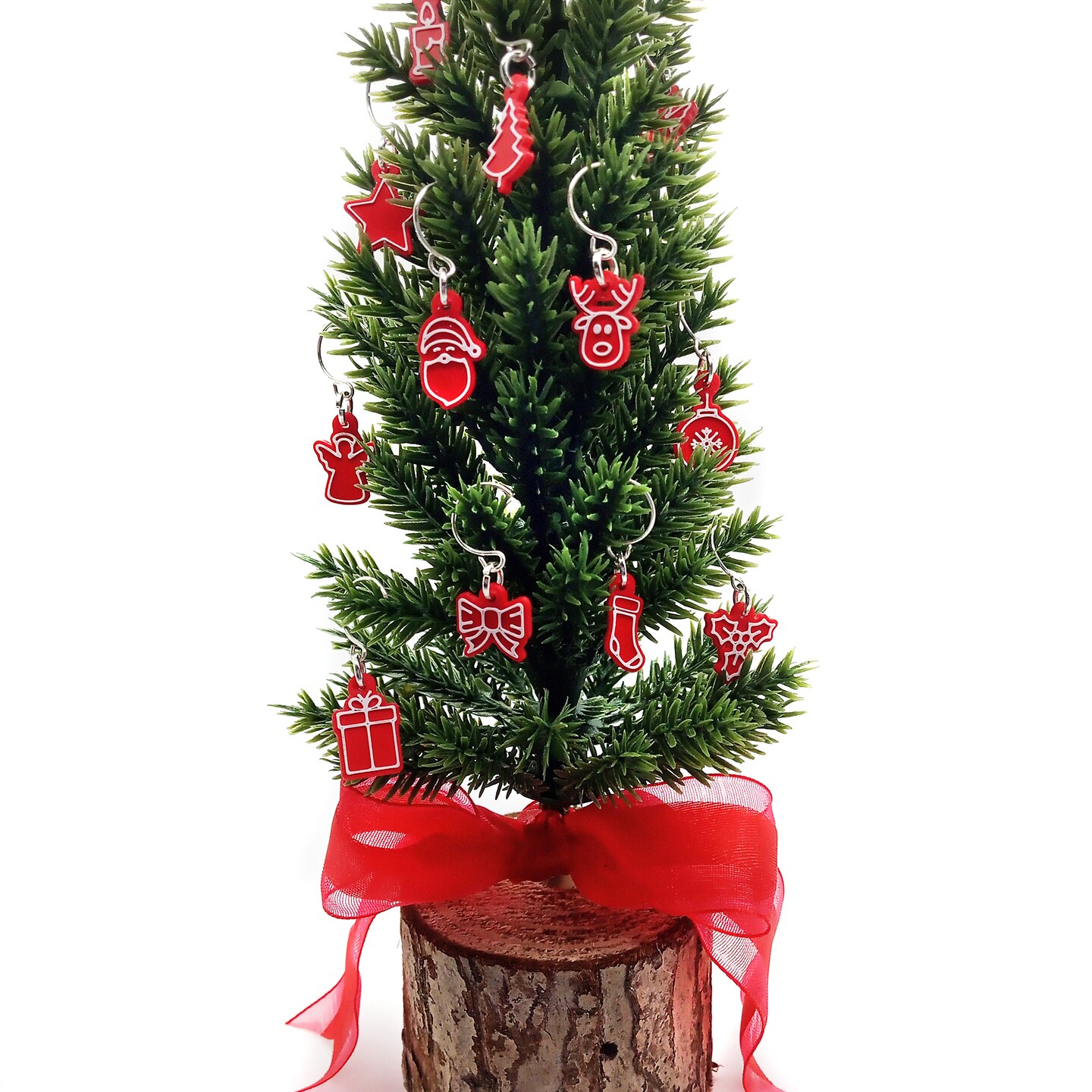 9 inch Miniature Christmas Tree with Bow, 1:12 Scale Dollhouse, Adorabilities